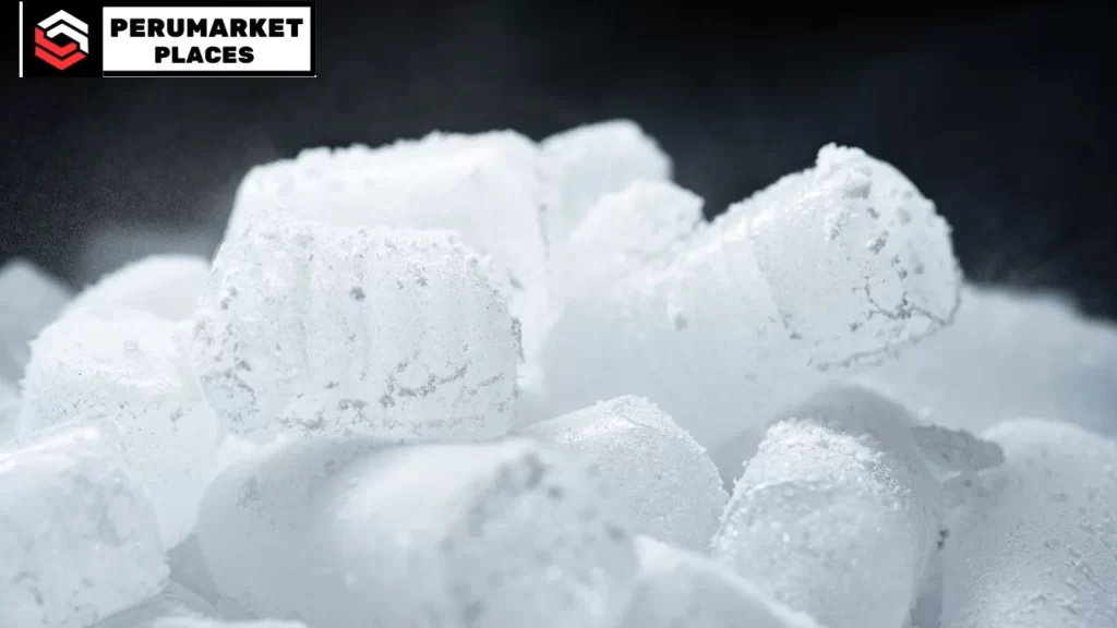 Close-up view of dry ice chunks sublimating, illustrating how long dry ice lasts