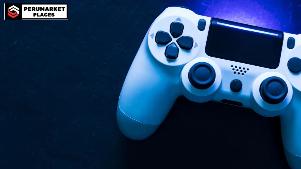 White gaming controller on a dark background with a logo in the corner. Discover if Can You Play MK One with One Controller on Switch is possible by using this type of controller for an immersive gaming experience.