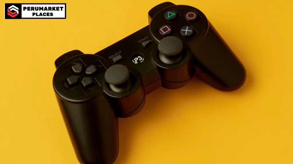 Black gaming controller on a yellow background with a logo in the corner. Can You Play MK One with One Controller on Switch? Explore how this controller might be used to play MK One efficiently on your Switch console.